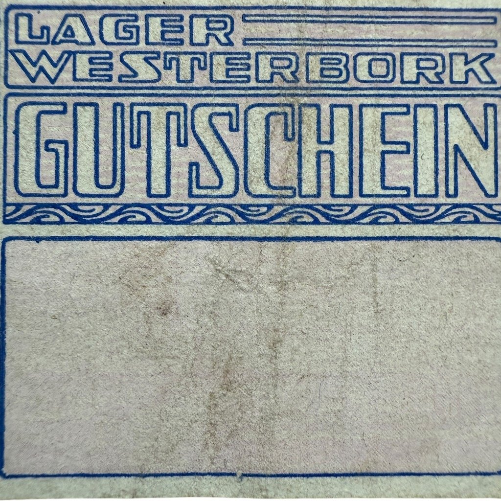Original WWII Dutch 'Durchgangslager' Westerbork banknote