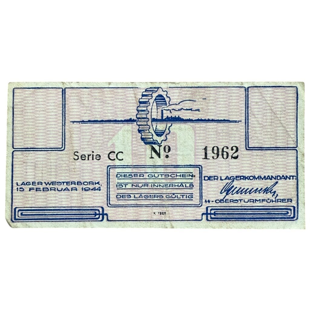 Original WWII Dutch 'Durchgangslager' Westerbork banknote