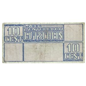 Original WWII Dutch 'Durchgangslager' Westerbork banknote
