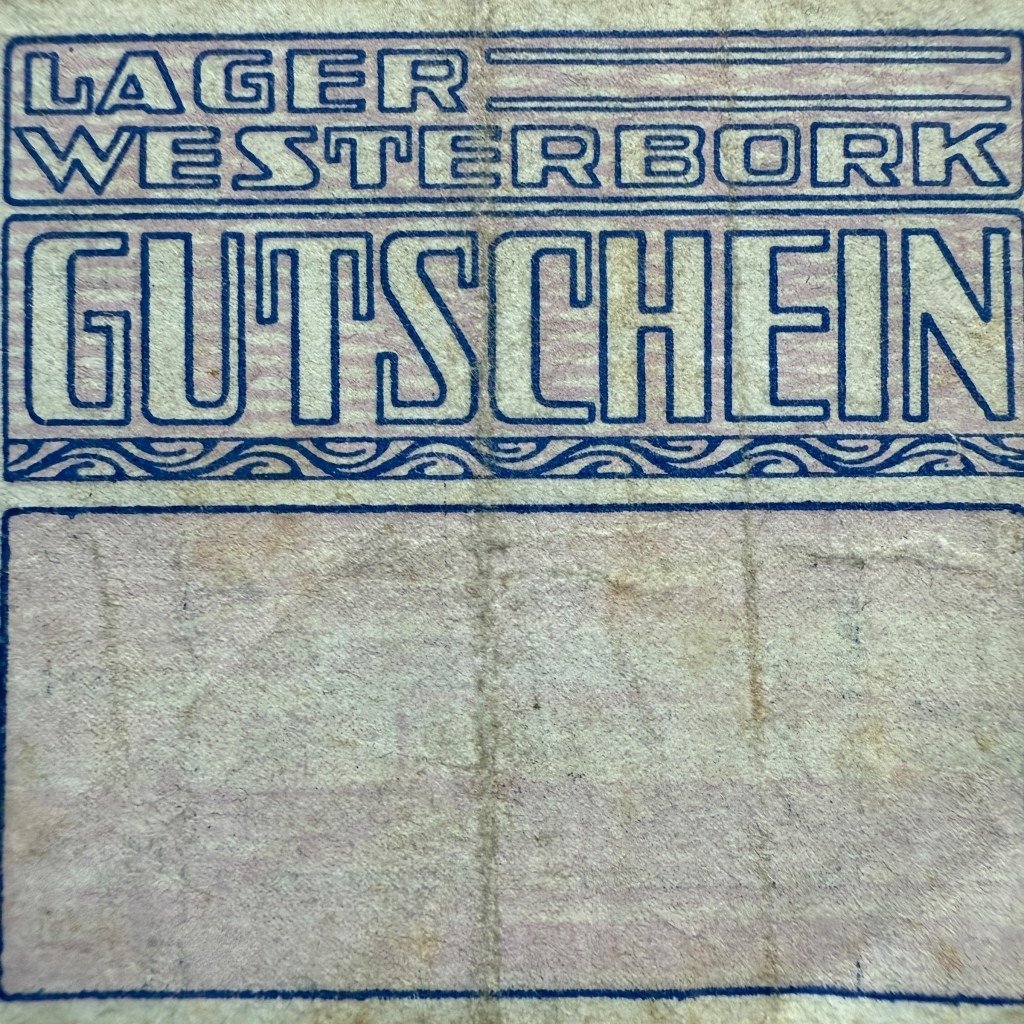 Original WWII Dutch 'Durchgangslager' Westerbork banknote
