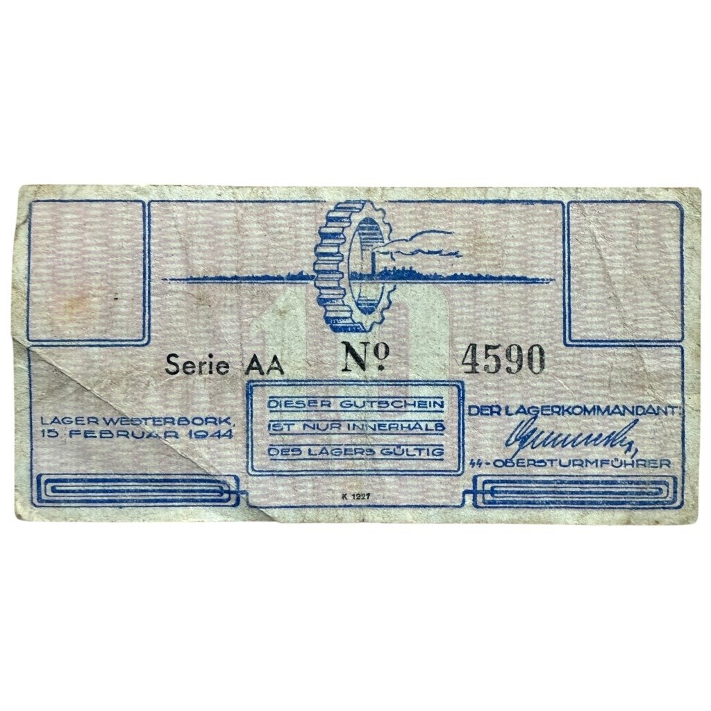 Original WWII Dutch 'Durchgangslager' Westerbork banknote
