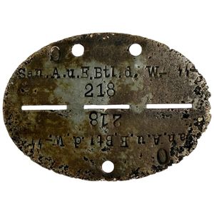 Original WWII German Sanitäts Ausbildungs- und Ersatz Bataillon der Waffen-SS Erkennungsmarke