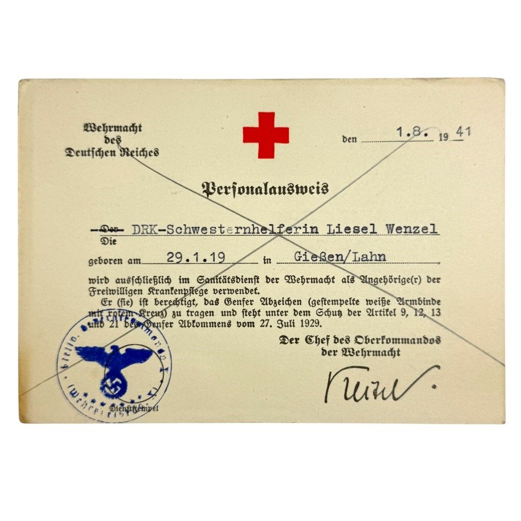 Original WWII German DRK Verwendungsbuch & Personalausweis