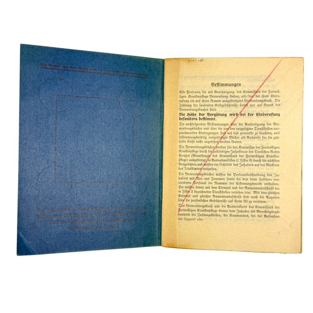 Original WWII German DRK Verwendungsbuch & Personalausweis