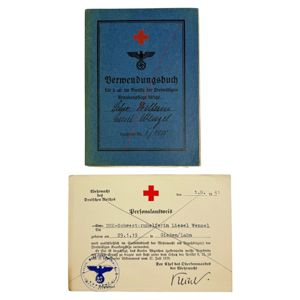 Original WWII German DRK Verwendungsbuch & Personalausweis