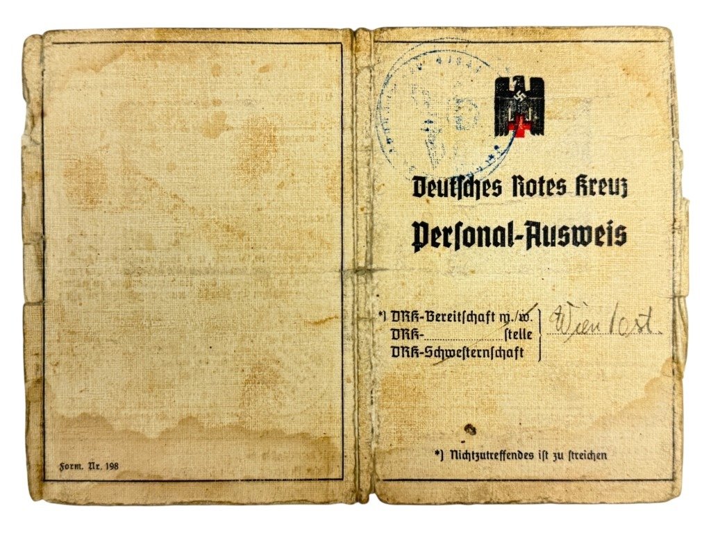Original WWII German DRK Personal-Ausweis Vienna in Austria