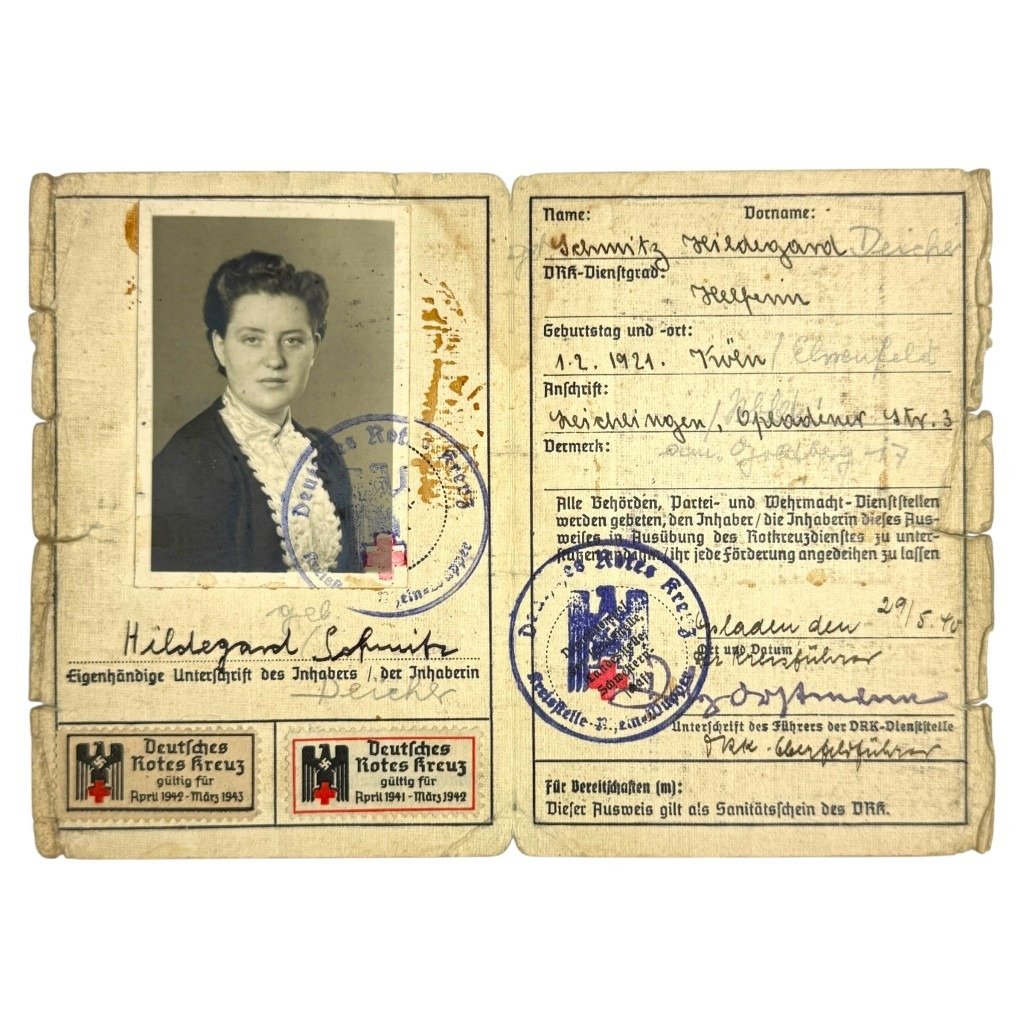 Original WWII German DRK Personal-Ausweis with NSDAP letter Köln