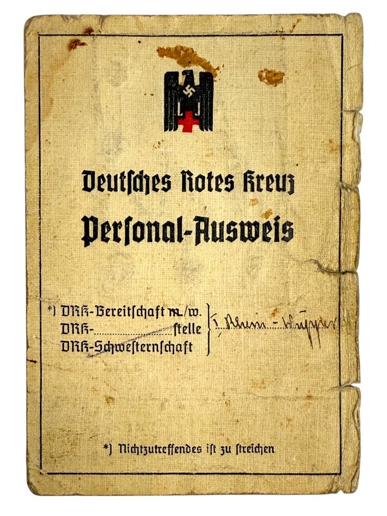 Original WWII German DRK Personal-Ausweis with NSDAP letter Köln