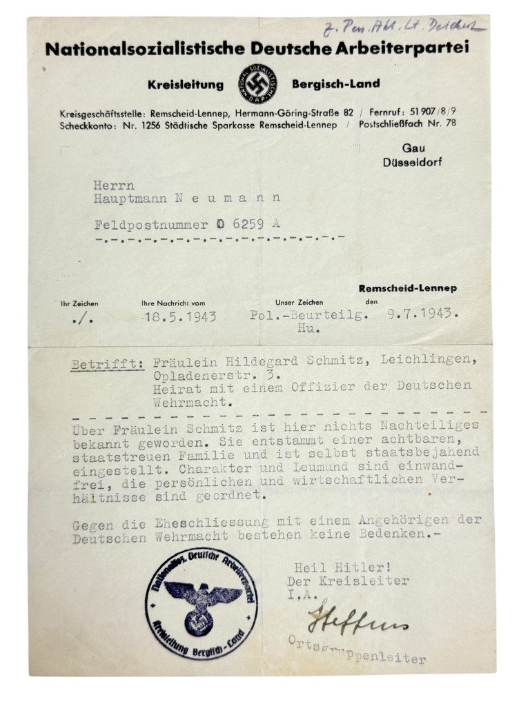 Original WWII German DRK Personal-Ausweis with NSDAP letter Köln