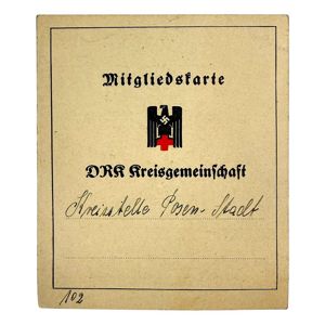 Original WWII German DRK Mitgliedskarte Posen