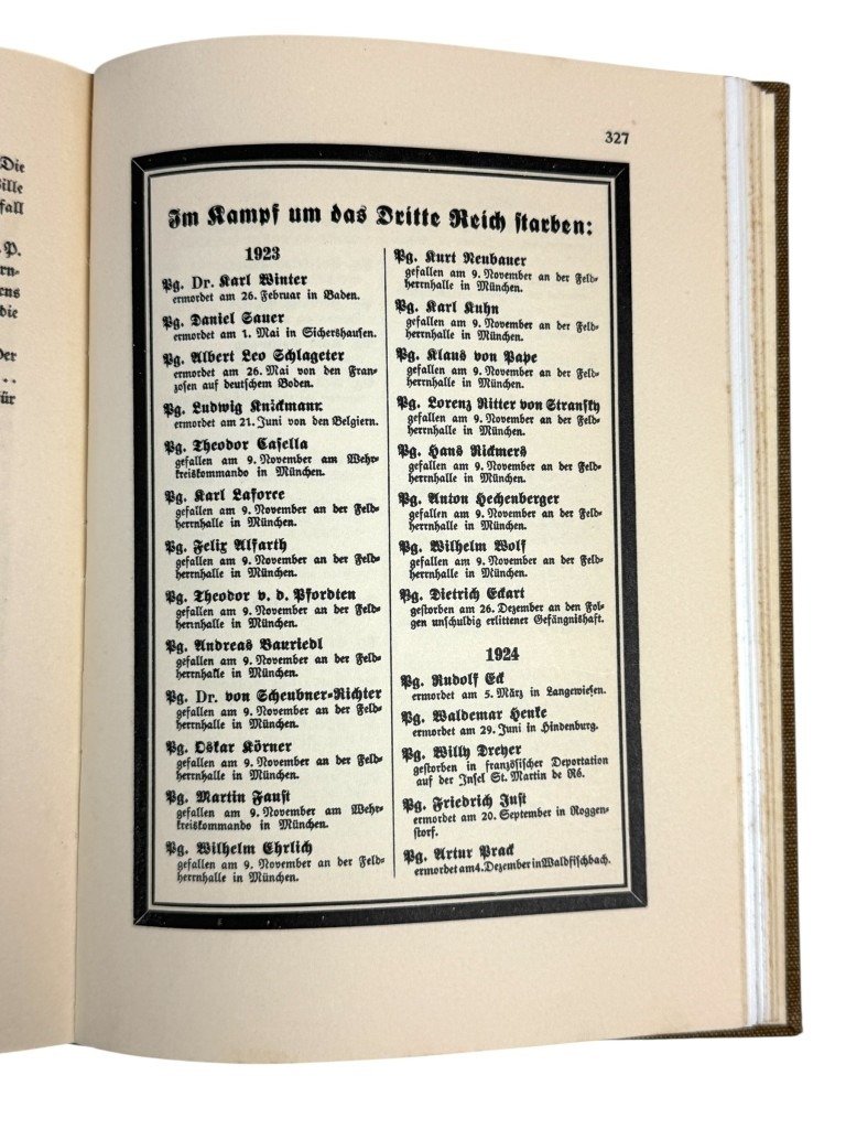 Original WWII German NSDAP book Das Buch der N.S.D.A.P. – Werden, Kampf und Ziel der N.S.D.A.P.' by Walter M. Espe – II/81. SS-Standarte