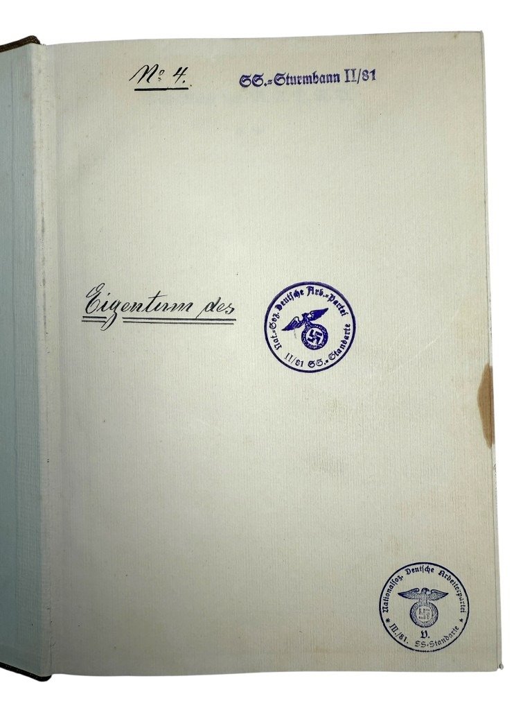Original WWII German NSDAP book Das Buch der N.S.D.A.P. – Werden, Kampf und Ziel der N.S.D.A.P.' by Walter M. Espe – II/81. SS-Standarte