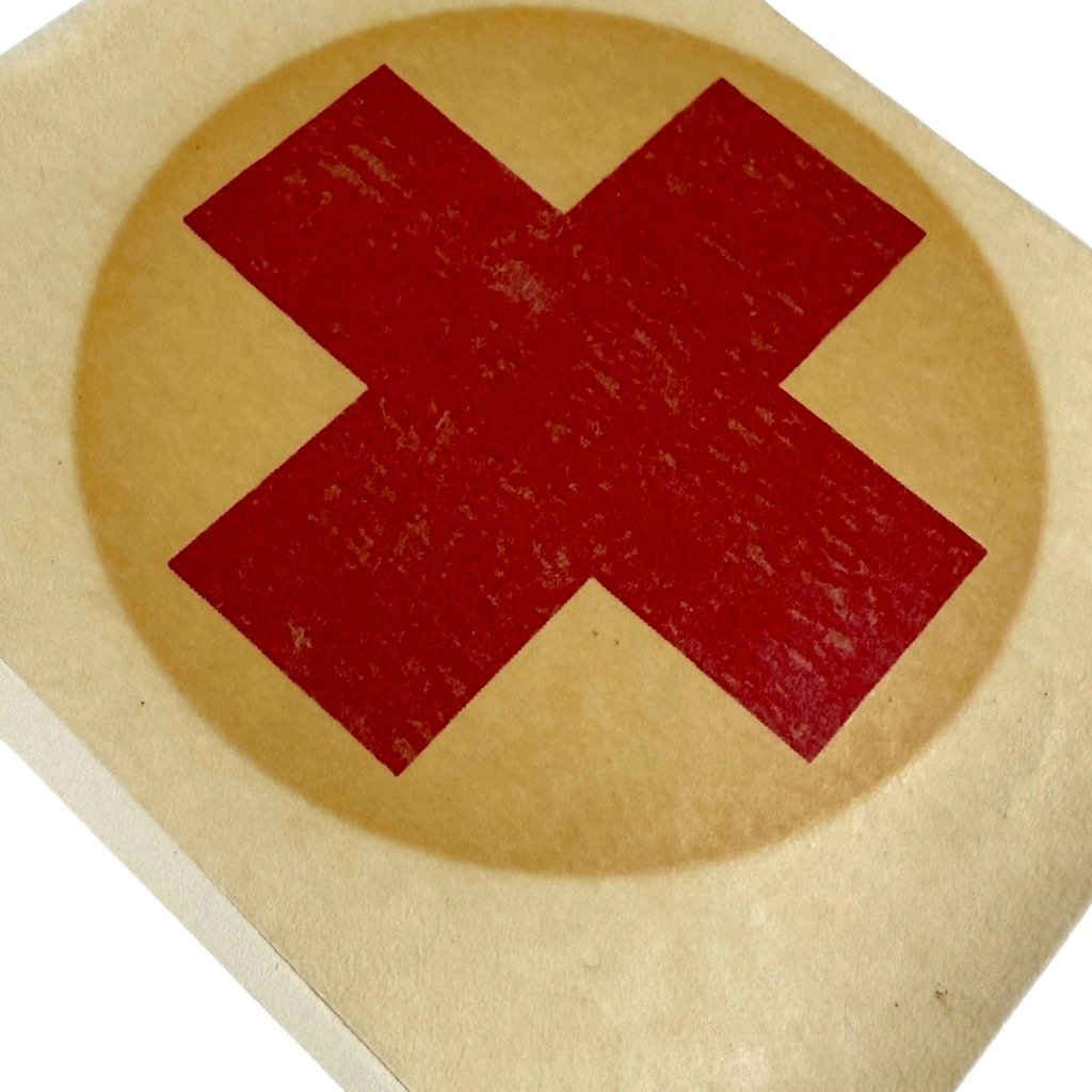 Original WWII German DRK/Luftschutz Red Cross helmet decal