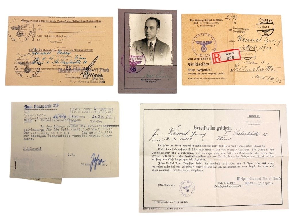 Original WWII German WH medic Wehrpass and documents set
