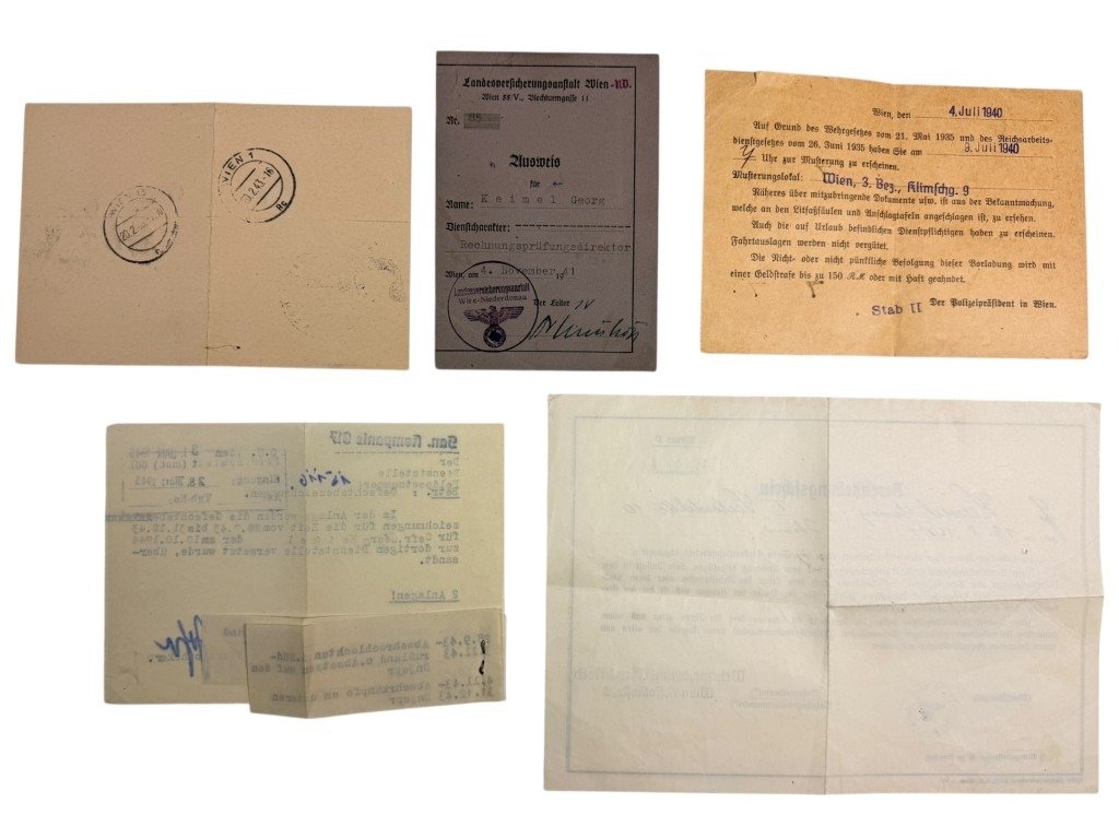Original WWII German WH medic Wehrpass and documents set