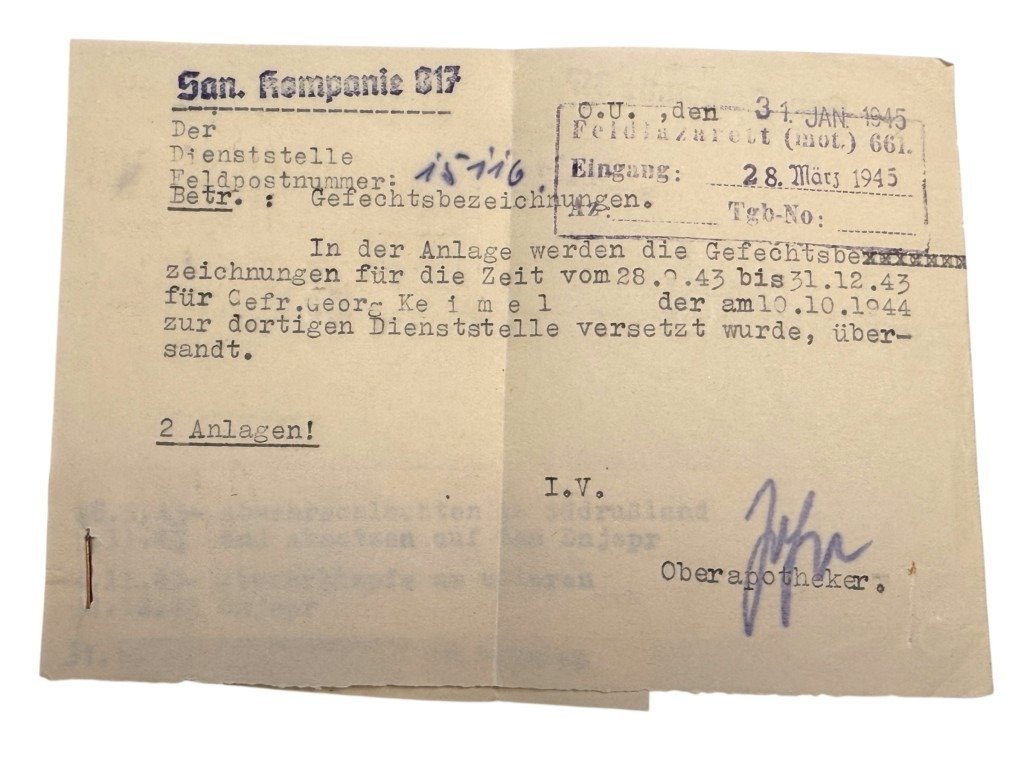 Original WWII German WH medic Wehrpass and documents set