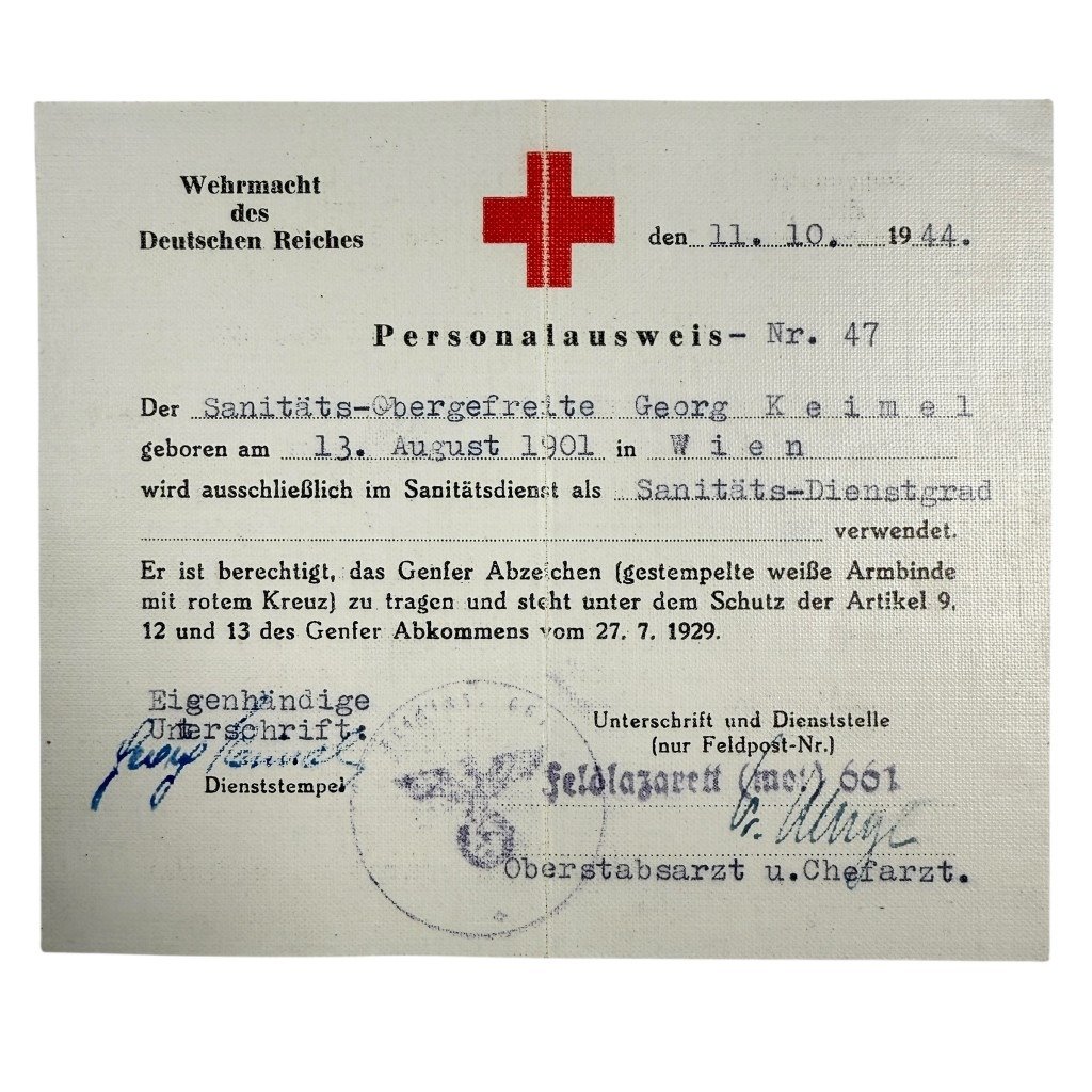 Original WWII German WH medic Wehrpass and documents set