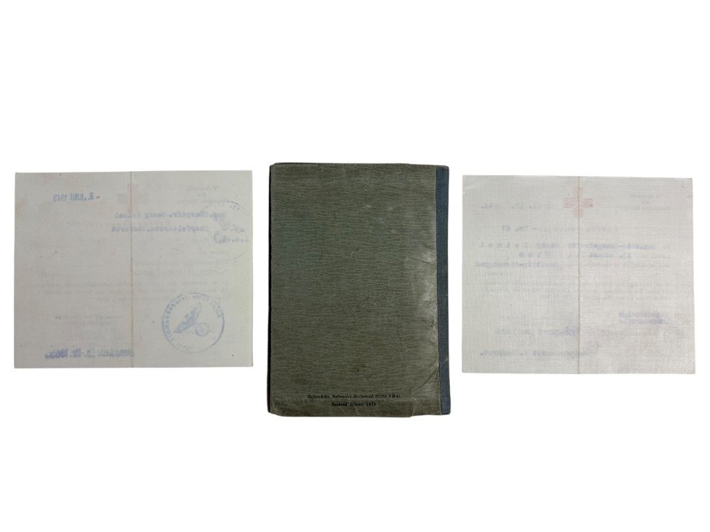 Original WWII German WH medic Wehrpass and documents set