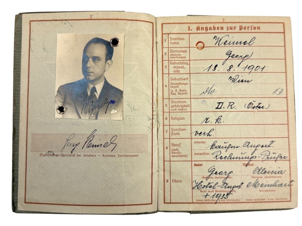 Original WWII German WH medic Wehrpass and documents set