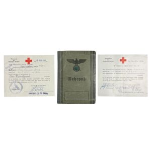 Original WWII German WH medic Wehrpass and documents set