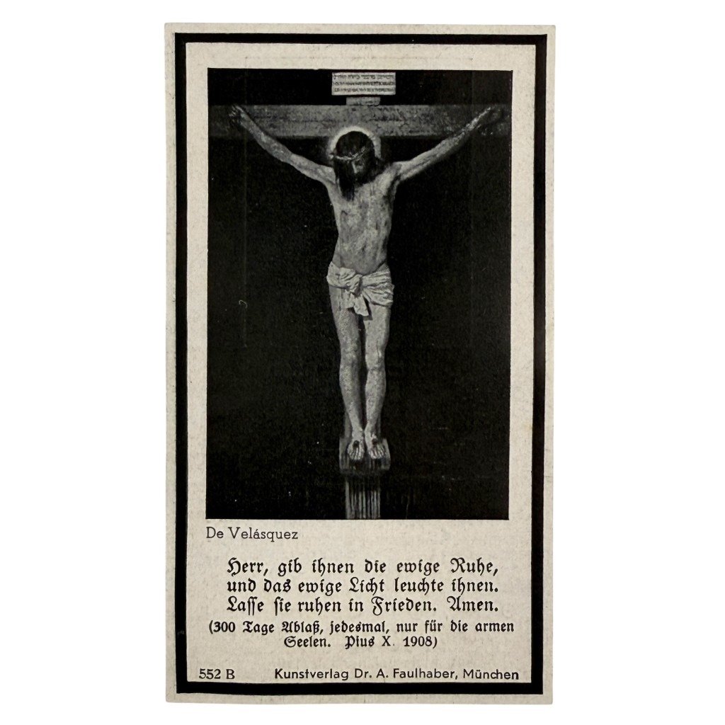 Original WWII German DRK death card Landshut