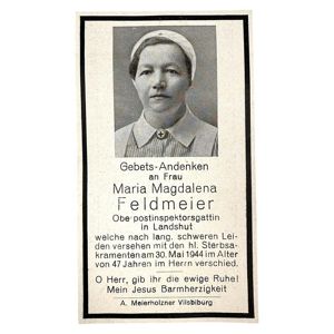 Original WWII German DRK death card Landshut