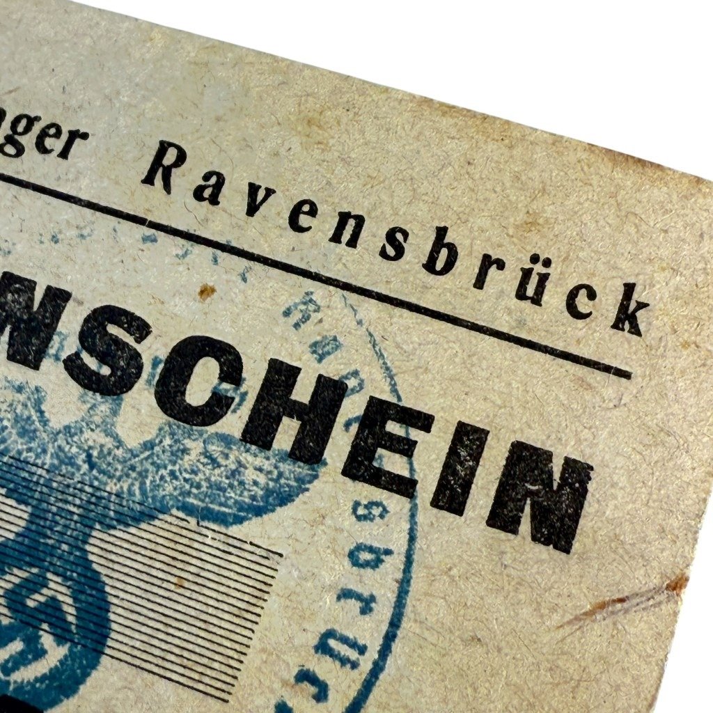 Original WWII German Prämienschein 1 RM concentration camp Ravensbrück