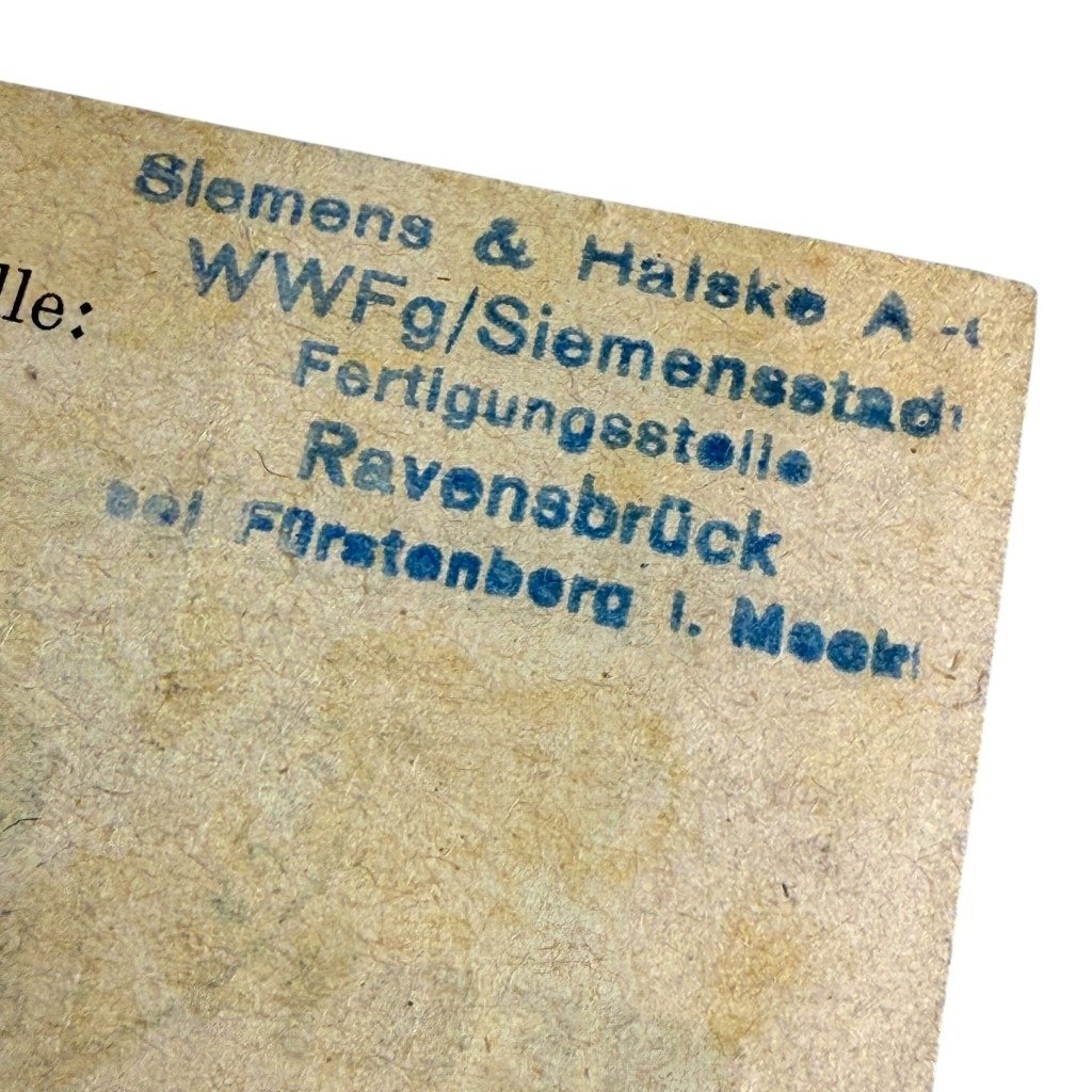 Original WWII German Prämienschein 1 RM concentration camp Ravensbrück