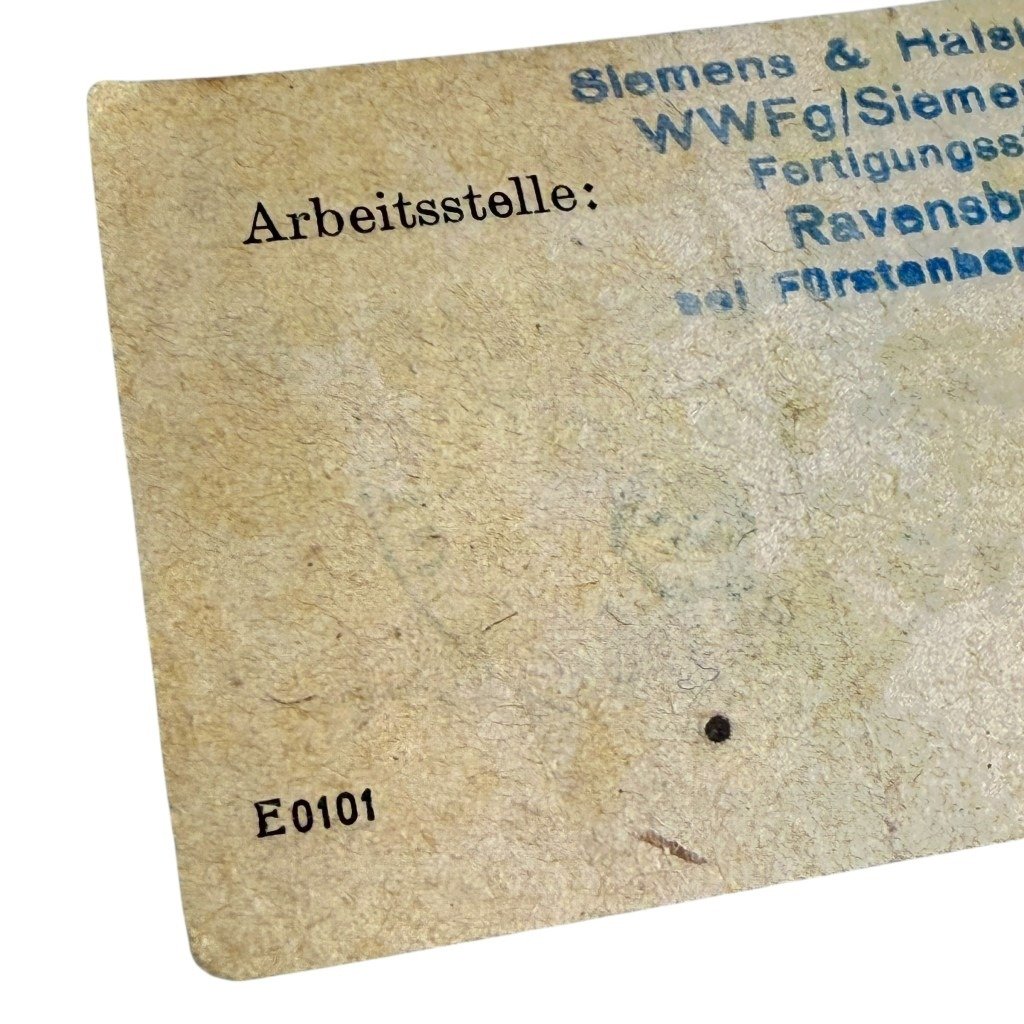 Original WWII German Prämienschein 1 RM concentration camp Ravensbrück