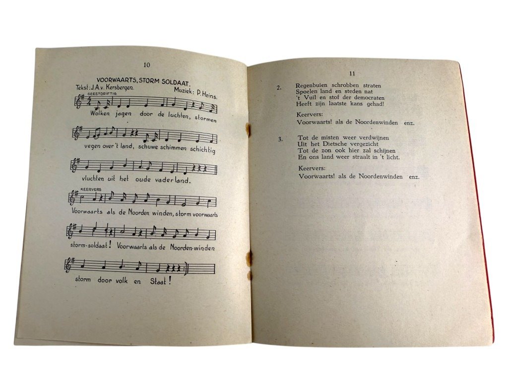 Original WWII Dutch NSB W.A. song booklet