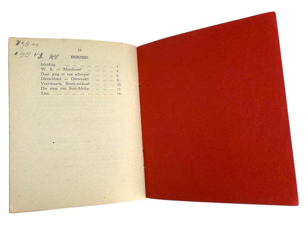 Original WWII Dutch NSB W.A. song booklet