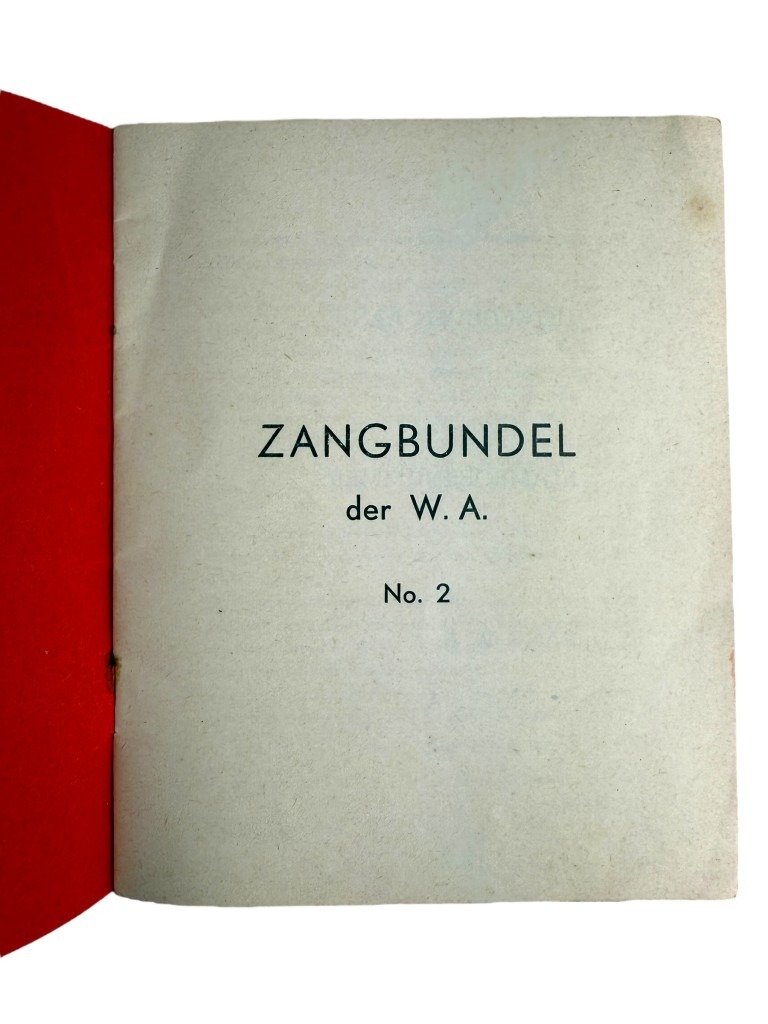 Original WWII Dutch NSB W.A. song booklet