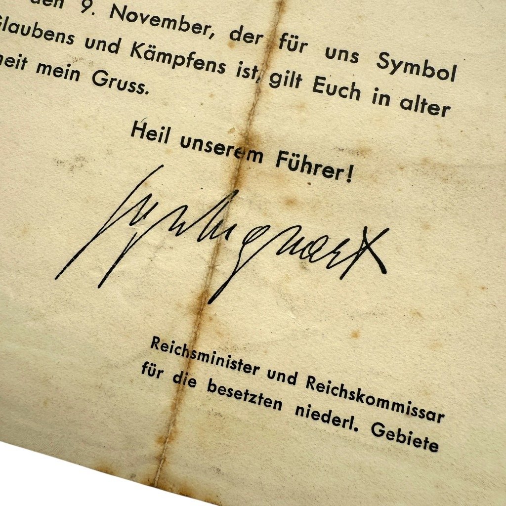 Original WWII German document Dr. Arthur Seyss-Inquart