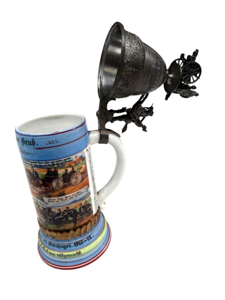 Original WWI German 4e Lothringen Feldartillerie-Regiment Nr. 70 beer stein
