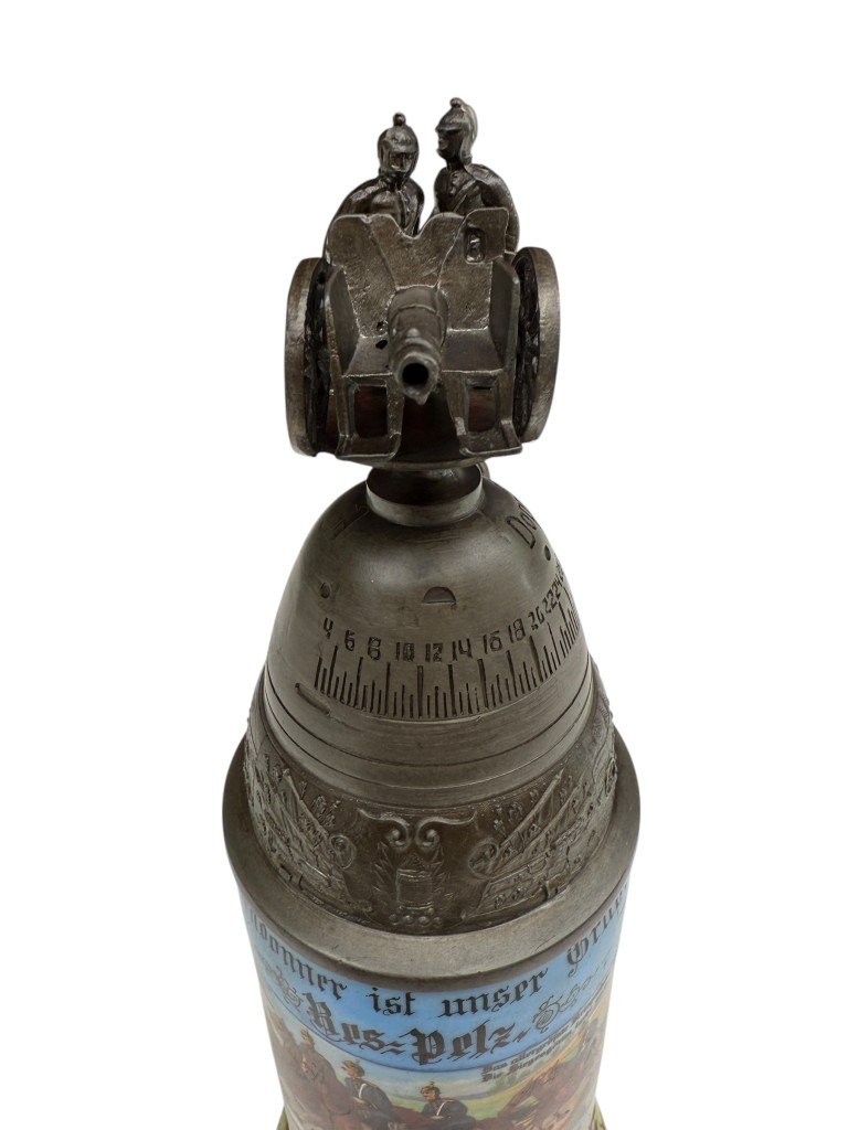 Original WWI German 4e Lothringen Feldartillerie-Regiment Nr. 70 beer stein