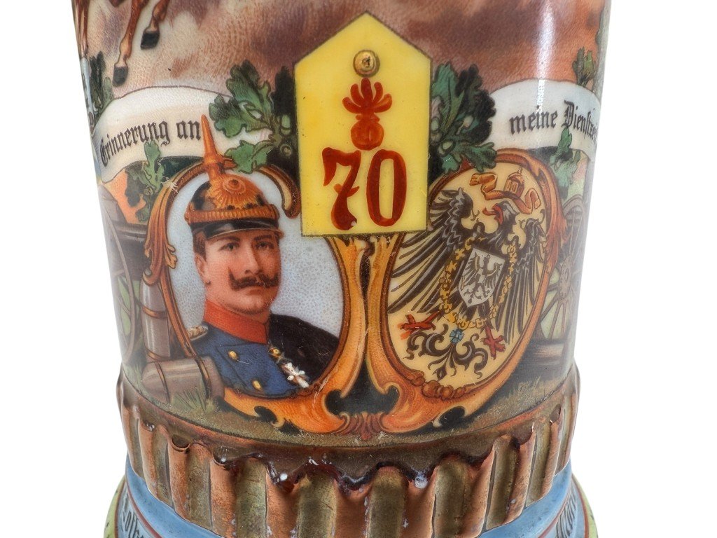 Original WWI German 4e Lothringen Feldartillerie-Regiment Nr. 70 beer stein