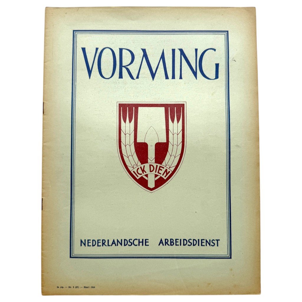 Original WWII Nederlandsche Arbeidsdienst 'Vorming' booklet – No. 3, March 1944