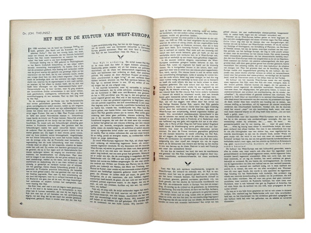 Original WWII Nederlandsche Arbeidsdienst 'Vorming' booklet – No. 3, March 1944