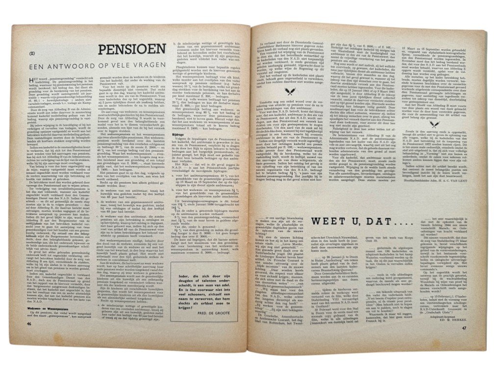 Original WWII Nederlandsche Arbeidsdienst 'Vorming' booklet – No. 3, March 1944