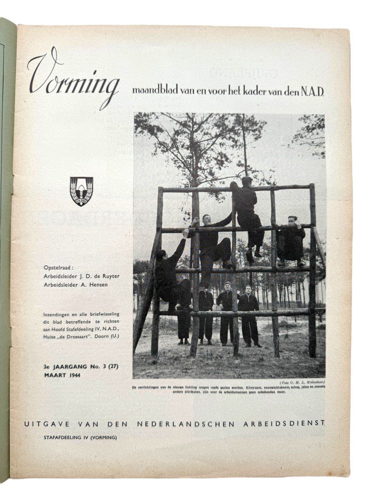 Original WWII Nederlandsche Arbeidsdienst 'Vorming' booklet – No. 3, March 1944