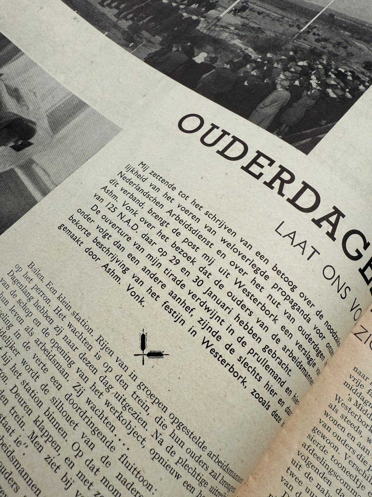 Original WWII Nederlandsche Arbeidsdienst 'Vorming' booklet – No. 3, March 1944
