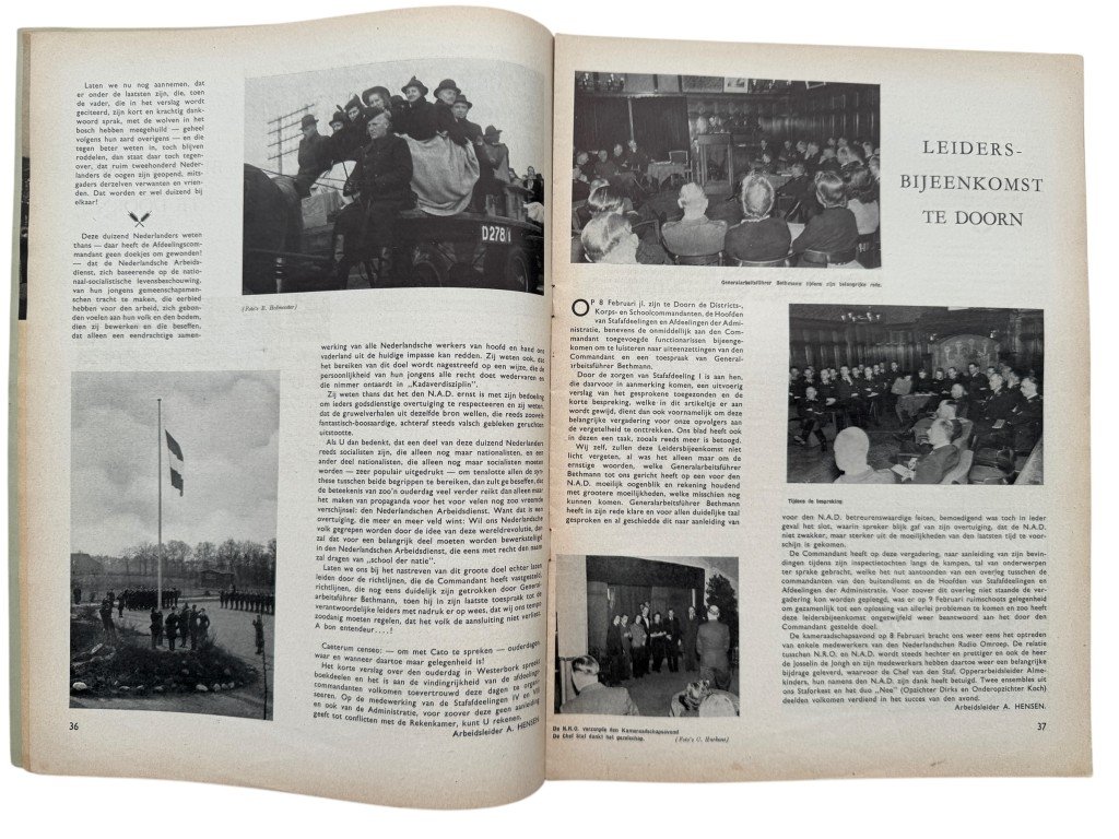 Original WWII Nederlandsche Arbeidsdienst 'Vorming' booklet – No. 3, March 1944