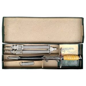 Original Cold War era NVA officers dagger with hanger in carton box