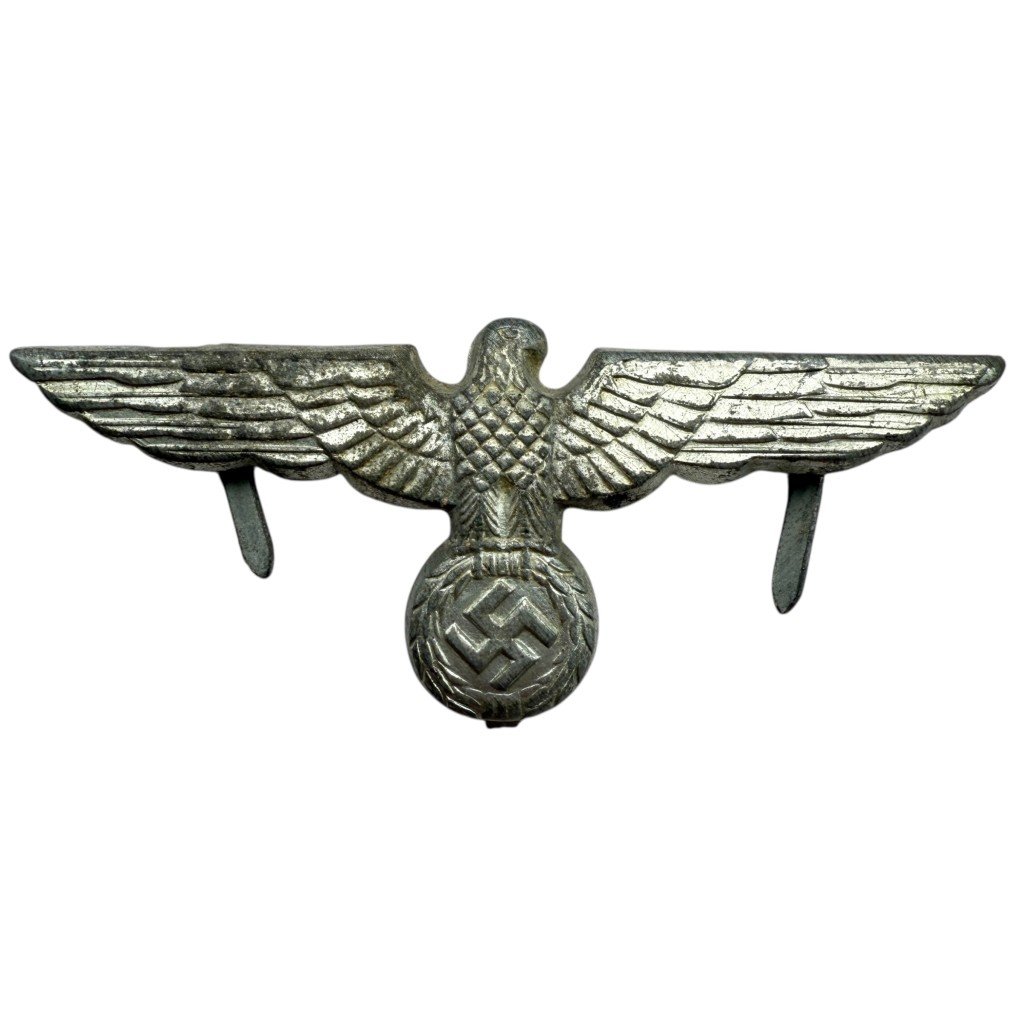 Original WWII German WH visor metal cap eagle