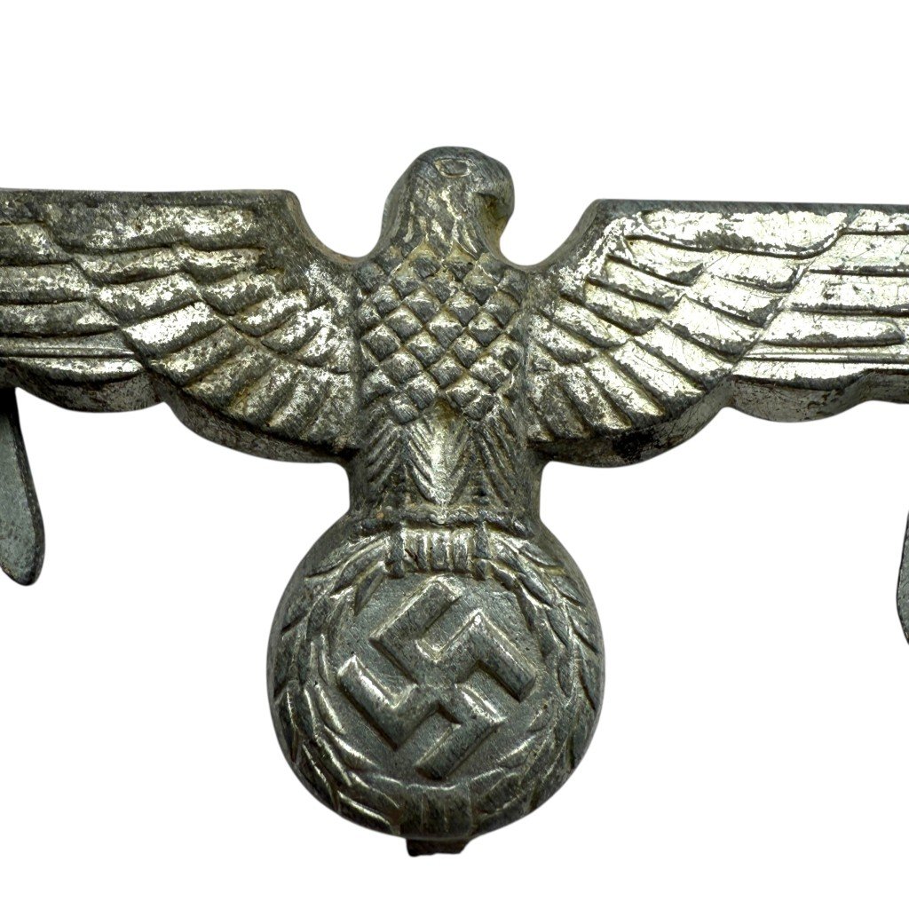 Original WWII German WH visor metal cap eagle