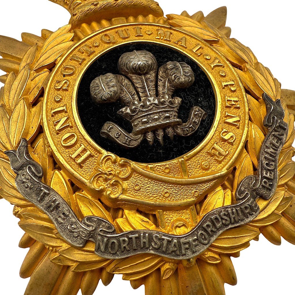 Original 1878-1908 British North Staffordshire Regiment helmet plate
