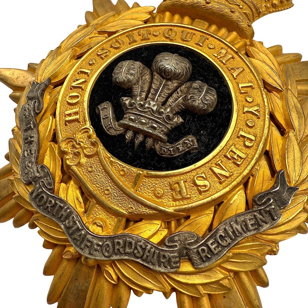 Original 1878-1908 British North Staffordshire Regiment helmet plate