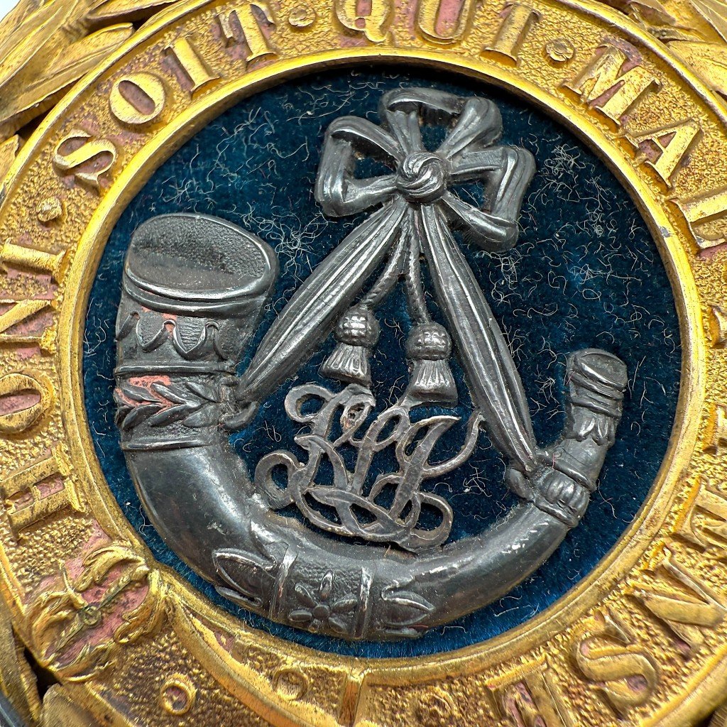 Original 1878-1908 British Shropshire Light Infantry Regiment helmet plate