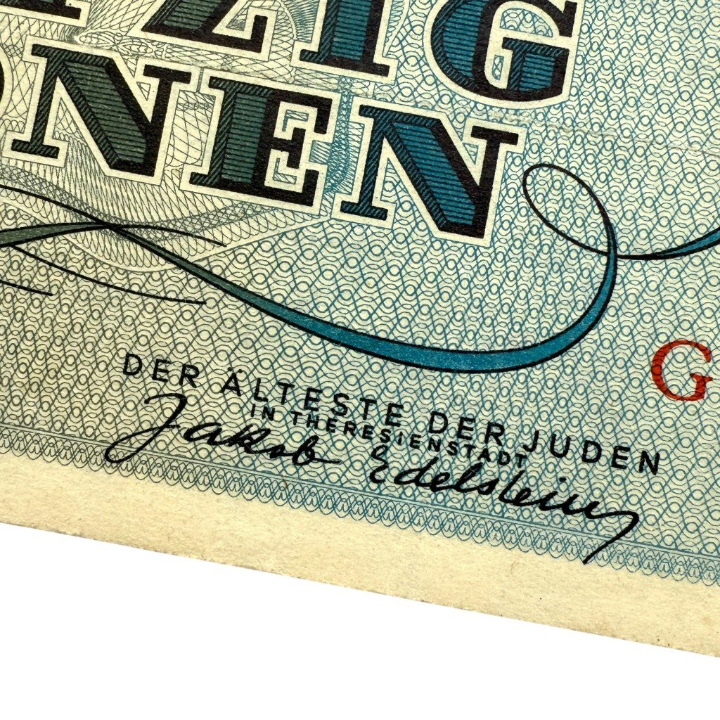Original WWII German Jewish Ghetto/Camp Theresienstadt 50 Kronen banknote