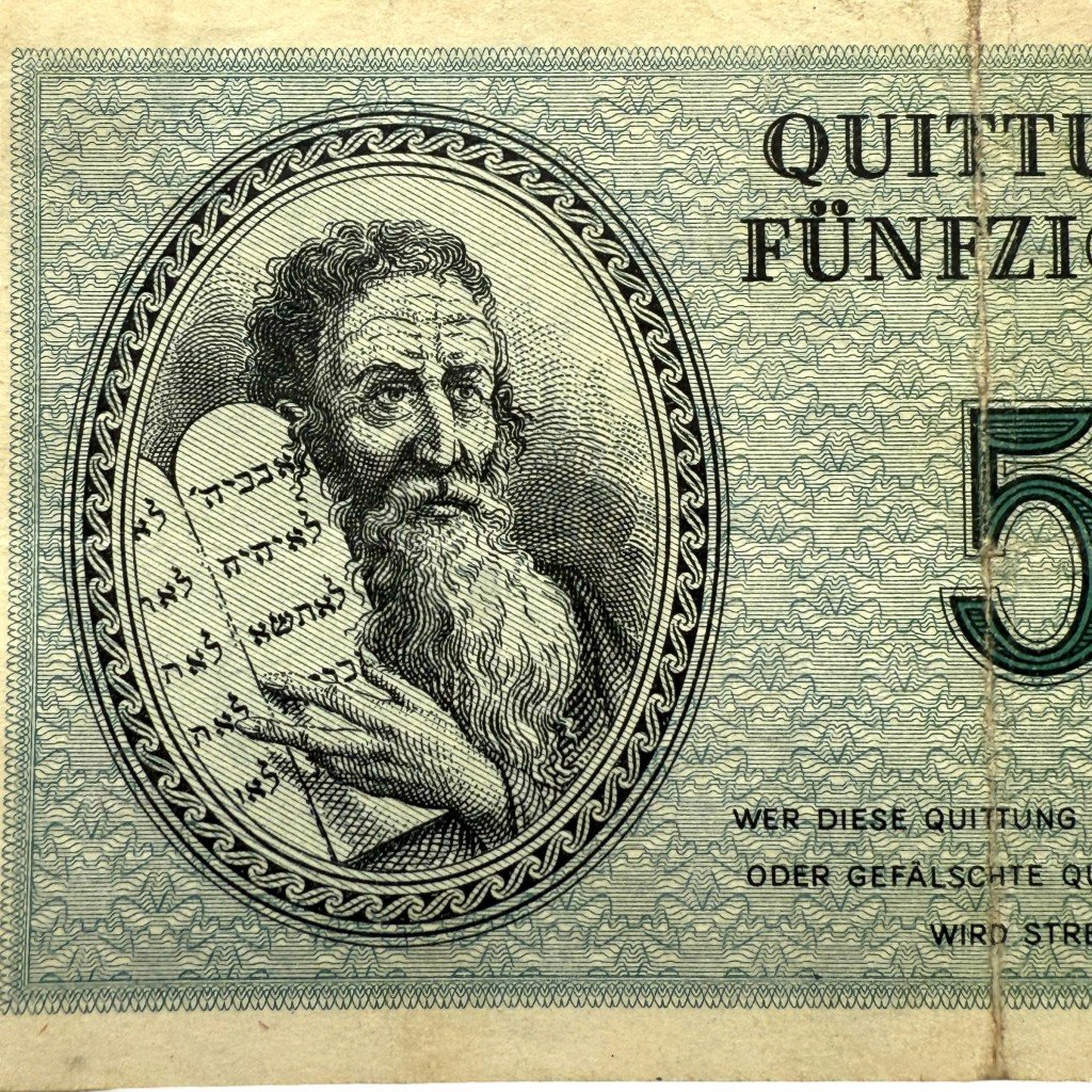 Original WWII German Jewish Ghetto/Camp Theresienstadt 50 Kronen banknote